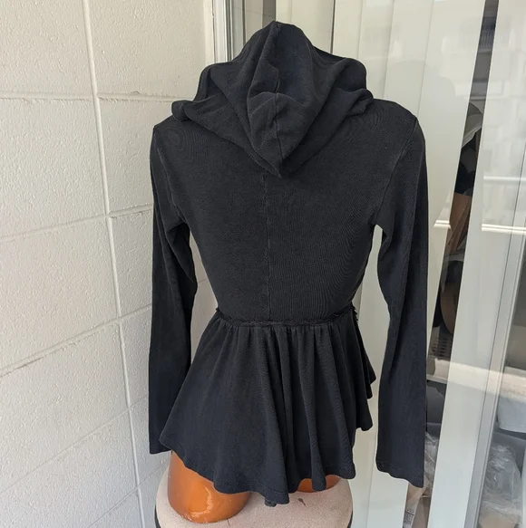 Royal Bones Tripp NYC Corset Lace Up Black Steampunk Hoodie Size XS - Picture 9 of 16